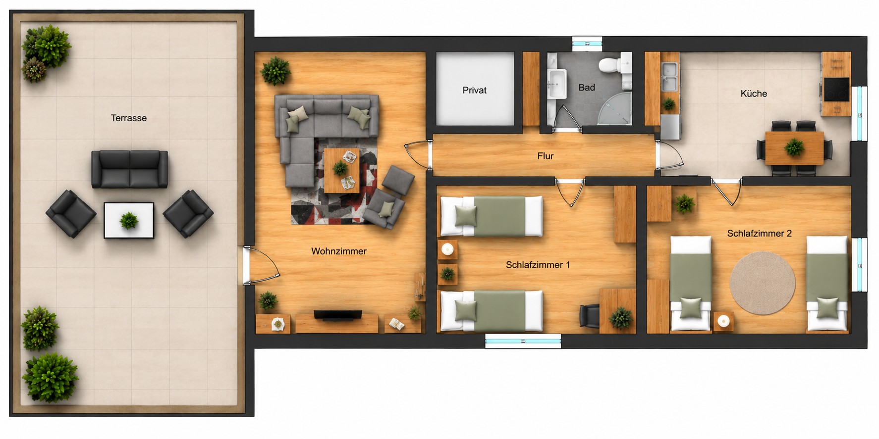 Grundriss der Ferienwohnung Haasenbau